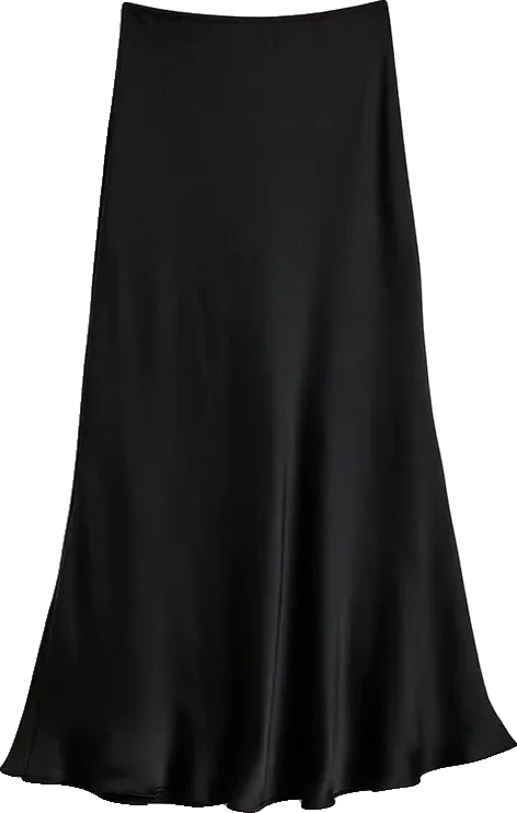Satin midi skirt